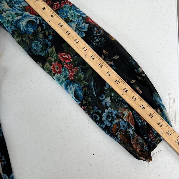 LPA‎ Womens Long Sleeve Floral Dress S Black Sheer Y2k - Picture 10 of 16